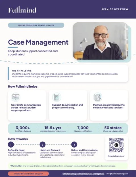 Case Management one-pager from Fullmind