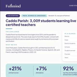 First page of the Caddo Parish Public Schools case study (PDF)