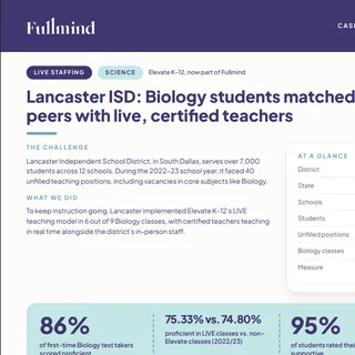 First page of the Lancaster ISD case study (PDF)