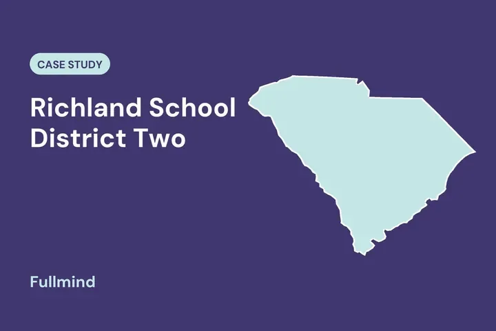 South Carolina map highlighting Richland School District Two, a Fullmind Homework Help case study